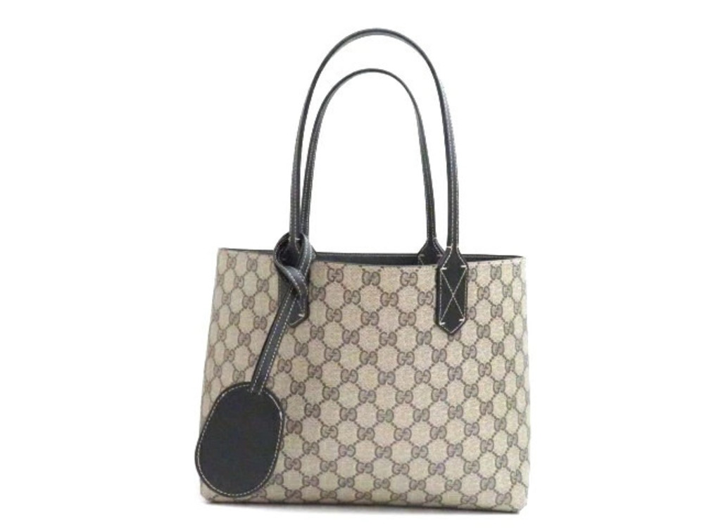 Gucci Reversible Tote Bag GG Leather Beige Cream Black